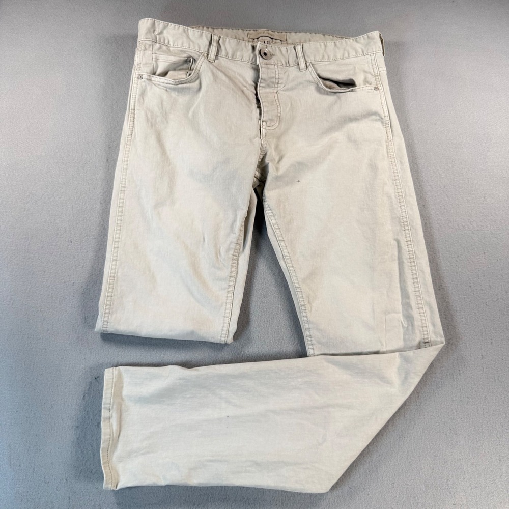 VTG Scalpers Slim Fit Chino Pants Mens 44 Light Beige Stone 5 Pocket Button Fly